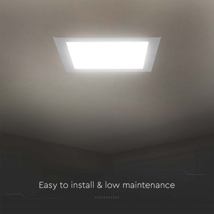 LED BACKLIT RECESSED PANEL 18W CW 1980lm 220.4x220.4x28.8mm SQUARE
