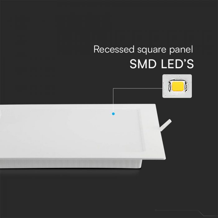 LED BACKLIT RECESSED PANEL 24W DL 2640lm 295x295x28.6mm SQUARE