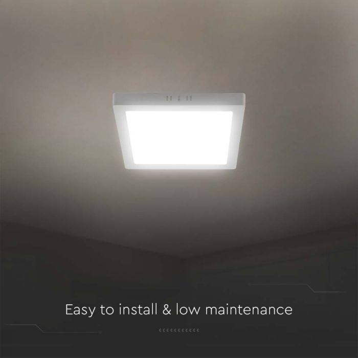 LED BACKLIT SURFACE  PANEL  24W CW 2640lm 287x287x30.7mm SQUARE WHITE