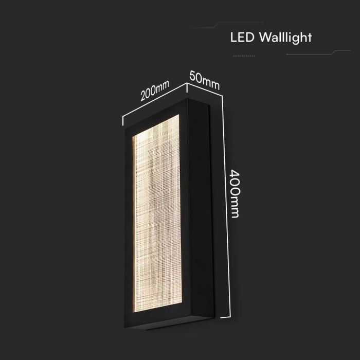 LED OUTDOOR WALL LIGHT 20W WW 2300lm 140° 200x50x400mm BLACK IP65
