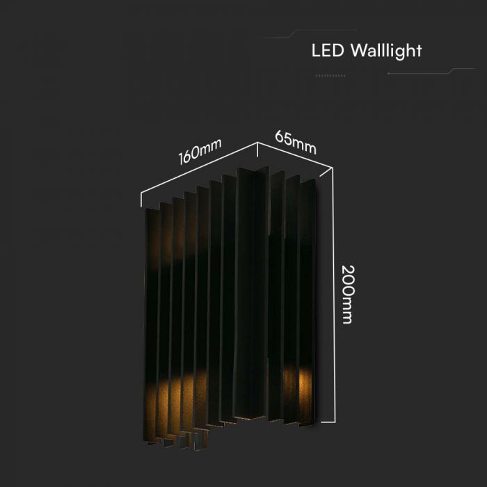 LED OUTDOOR WALL LIGHT 12W DL 1250lm 340° 160x65x200mm BLACK IP65