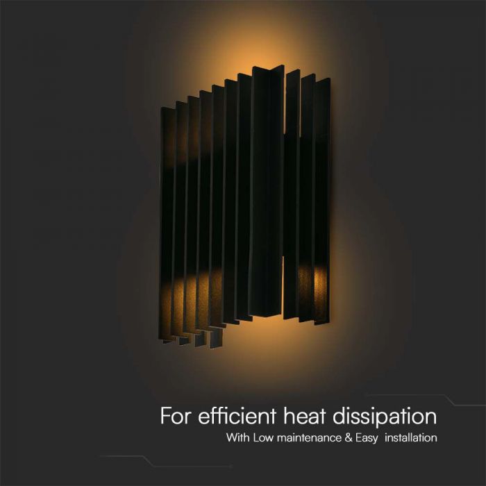 LED OUTDOOR WALL LIGHT 12W DL 1250lm 340° 160x65x200mm BLACK IP65