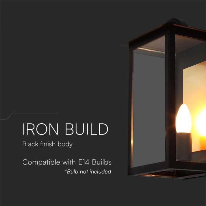 LED OUTDOOR WALL LIGHT E14 350x168x200mm BLACK IP65