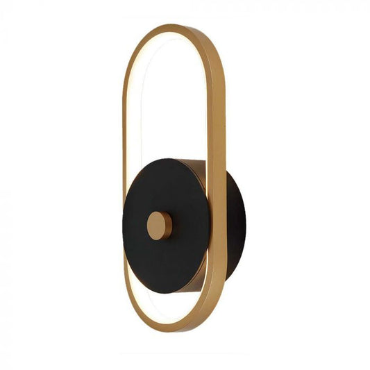 LED OUTDOOR WALL LIGHT 15W WW 1650lm 350° 330x150x44mm BLACK+ANTIQUE BRASS IP54