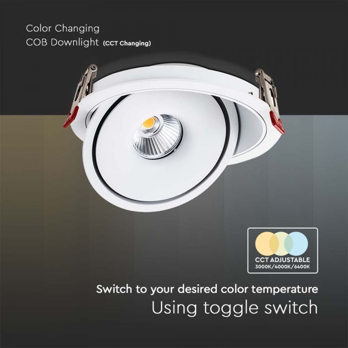 LED COB DOWN LIGHT 12W 3IN1 785lm 25° 120x43mm (105mm) WHITE