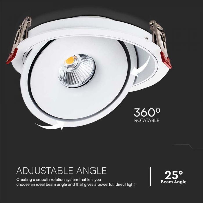LED COB DOWN LIGHT 20W 3IN1 1408lm 25° 165x50mm (150mm) WHITE