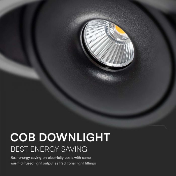 LED COB DOWN LIGHT 28W 3IN1 2500lm 25° 200x58mm (180mm) BLACK
