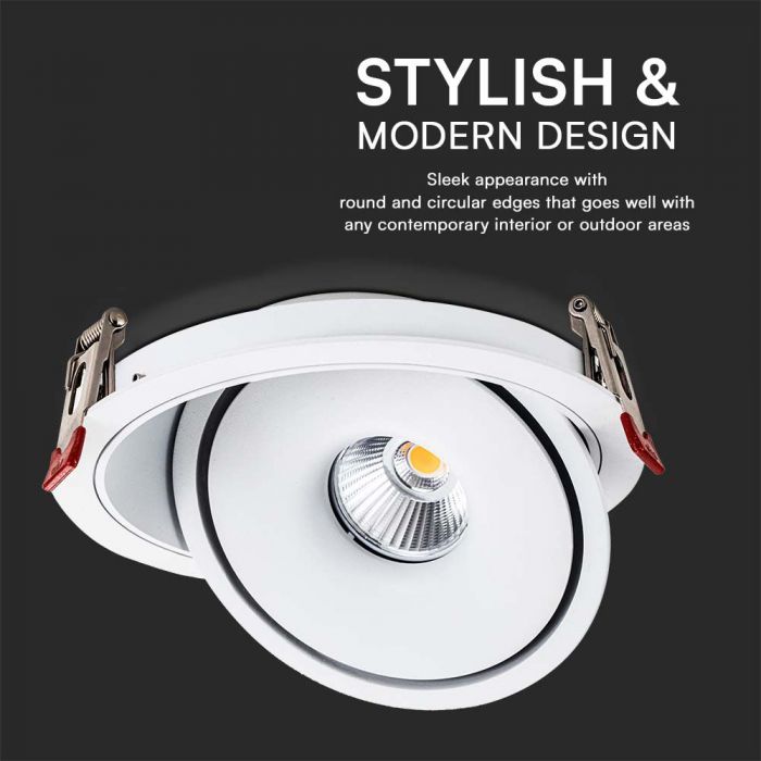 LED COB DOWN LIGHT 28W 3IN1 2500lm 25° 200x58mm (180mm) WHITE
