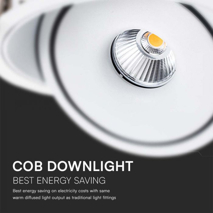 LED COB DOWN LIGHT 28W 3IN1 2500lm 25° 200x58mm (180mm) WHITE