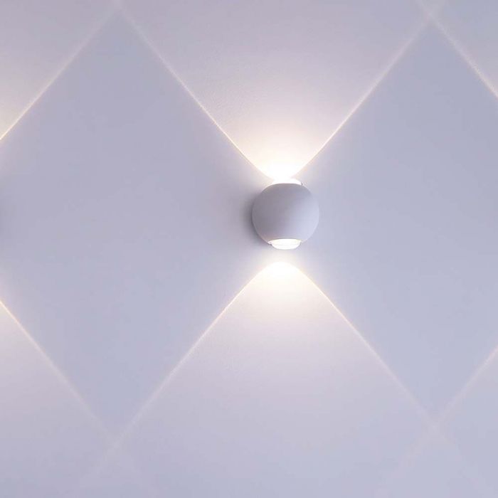 LED WALL LIGHT UP&DOWN 2W WW 200lm 60° 42x40mm WHITE IP54