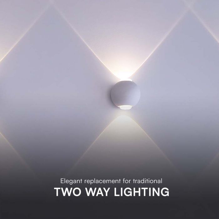 LED WALL LIGHT UP&DOWN 2W WW 200lm 60° 42x40mm WHITE IP54