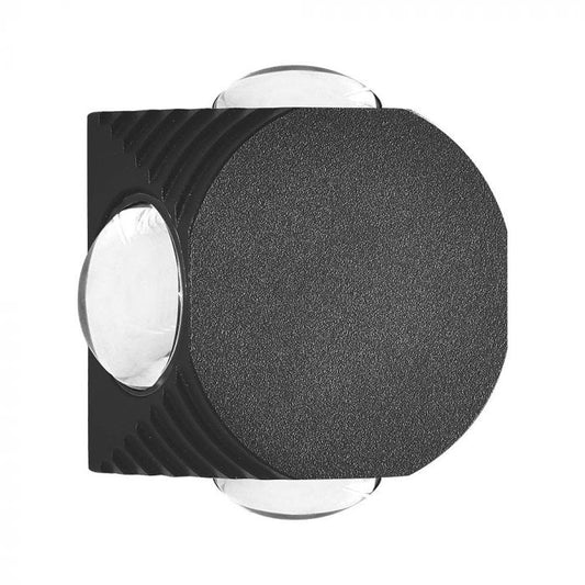 LED WALL LIGHT 4 SIDES 4W WW 390lm 60° 50x50x30mm BLACK IP54