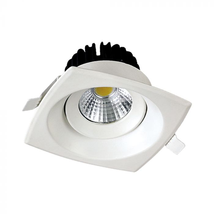 8W LED Downlight COB Square White Body White