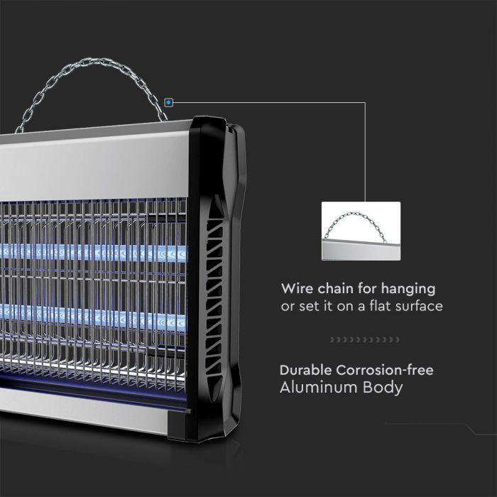 LED ELECTRONIC INSECT KILLER 2X8W 50m² COVERAGE