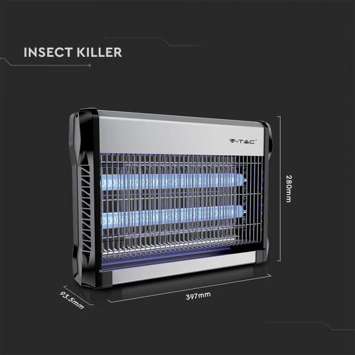 LED ELECTRONIC INSECT KILLER 2X10W 80m² COVERAGE