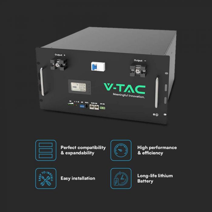 BATTERY STORAGE 9.6kWh 200Ah Rack Mounting Lithium Battery AT48-200H 445x244x500mm