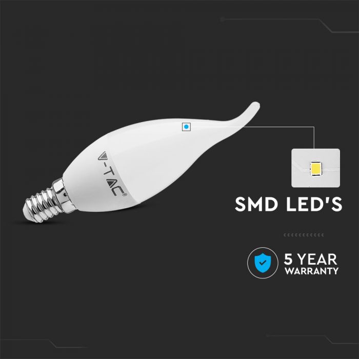 LED Bulb SAMSUNG Chip 5.5W E14 Plastic Candle Flame 4000K