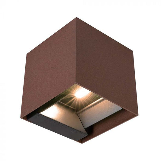 LED SOLAR WALL LIGHT COB WITH PIR SENSOR(4-5m) 9W 860lm WW 150x153x150mm CORTEN