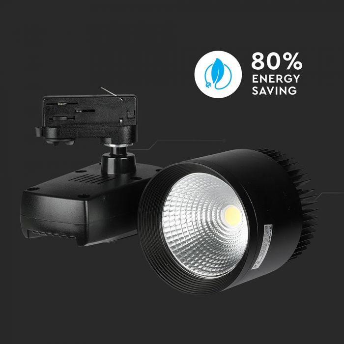 LED EURO TRACK LIGHT COB LIGHT 40W 2400lm 5000K 24° 225X185X138