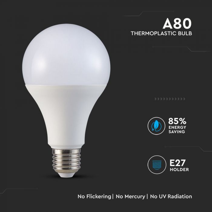 LED Bulb SAMSUNG Chip 18W E27 A80 Plastic 6400K
