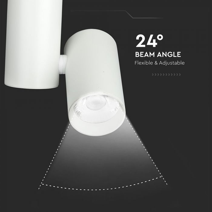 LED TRACK COB LIGHT 30W 2700lm CW 24° 180X140X215 4-LINE WHITE CRI 95+