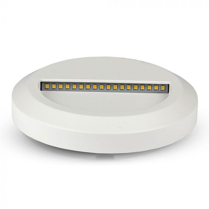 2W LED Steplight White Body Round Warm White