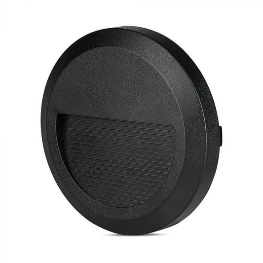 LED STEP LIGHT ROUND 2W 55° 60lm DL 150X27 BLACK IP65