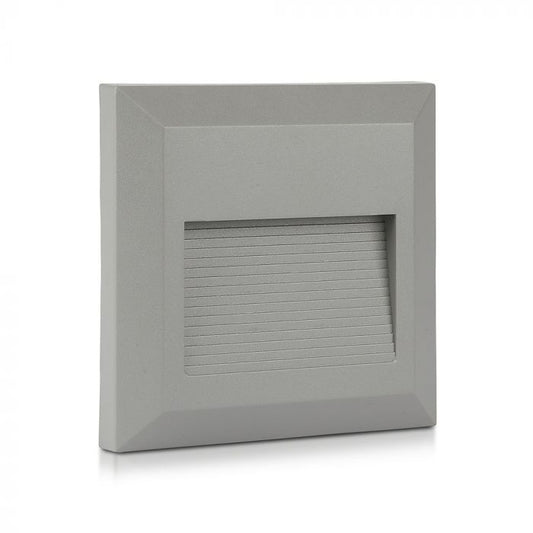 LED STEP LIGHT SQUARE 2W 55° 60lm WW 124X124X27 GREY IP65