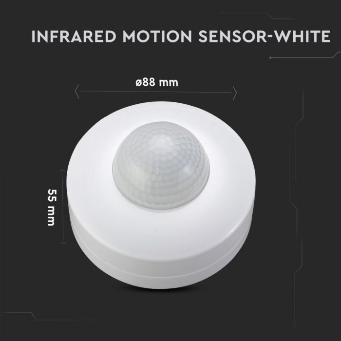 LED INFRARED MOTION SENSOR CEILING 360° 12m IP20 Max. 1200W
