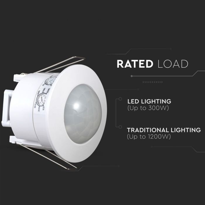 LED PIR CEILING INFRARED MOTION SENSOR FIXED 360° 6m (61.5mm) Max 1200W