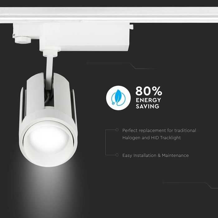 35W LED Tracklight White Body White 5 Year Warranty