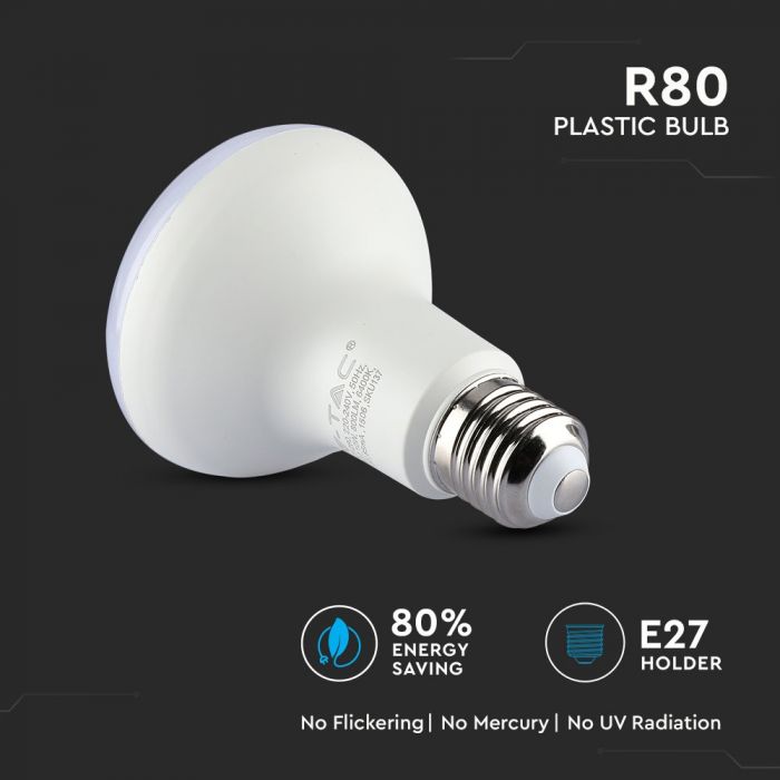 LED Bulb SAMSUNG Chip 10W E27 R80 Plastic Natural White