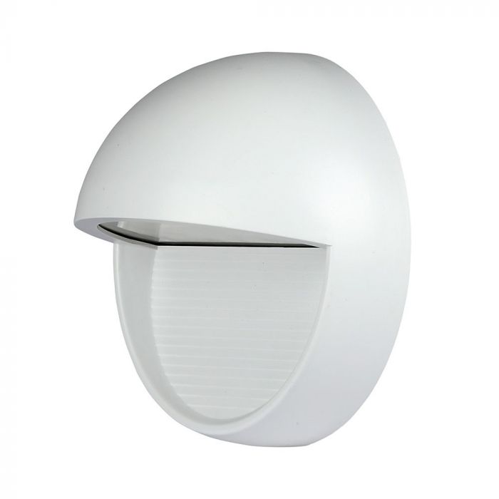 3W LED Steplight White Body Round Natural White