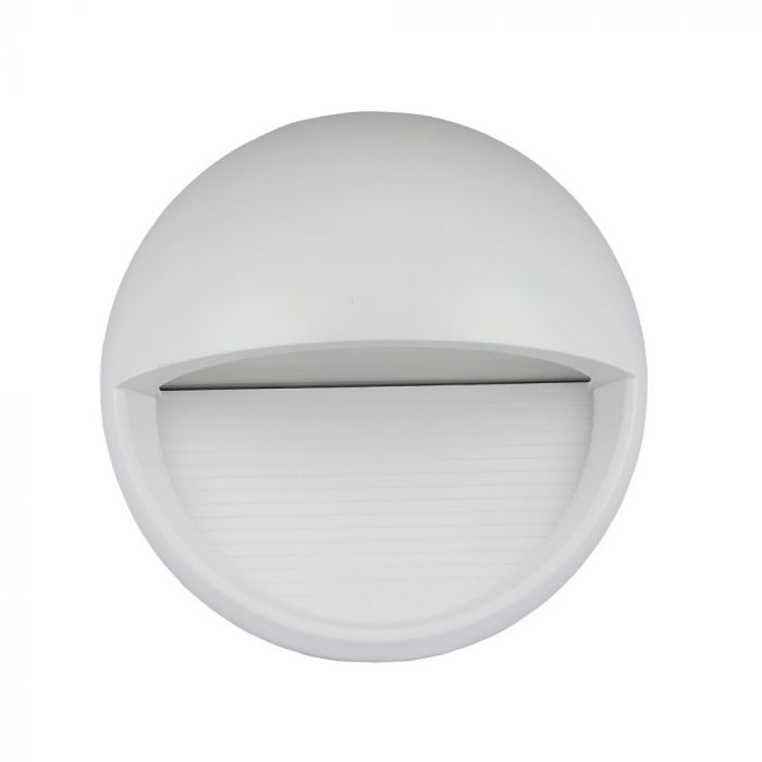 3W LED Steplight White Body Round Natural White
