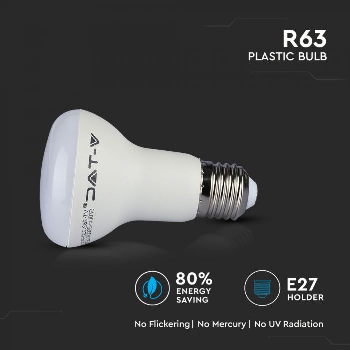 LED Bulb SAMSUNG Chip 8W E27 R63 Plastic Natural White