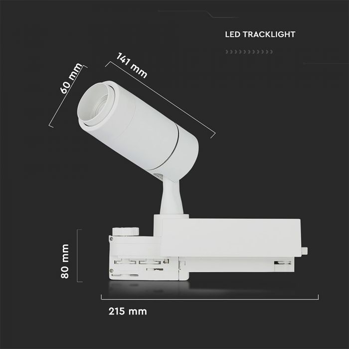 15W LED Track Light Bluetooth Control 3 in 1 White