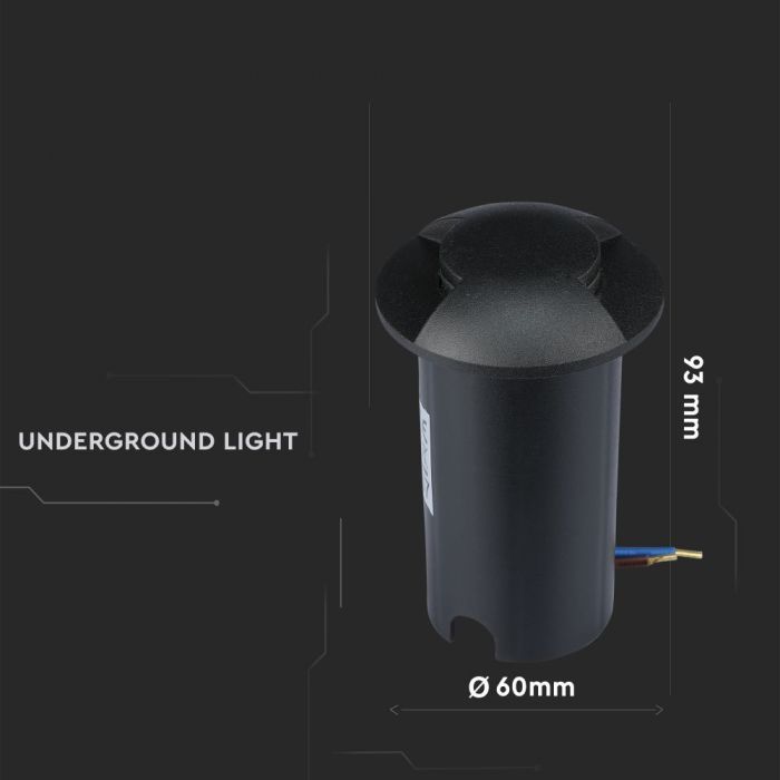 1W LED Steplight Black 2 Way 6500K