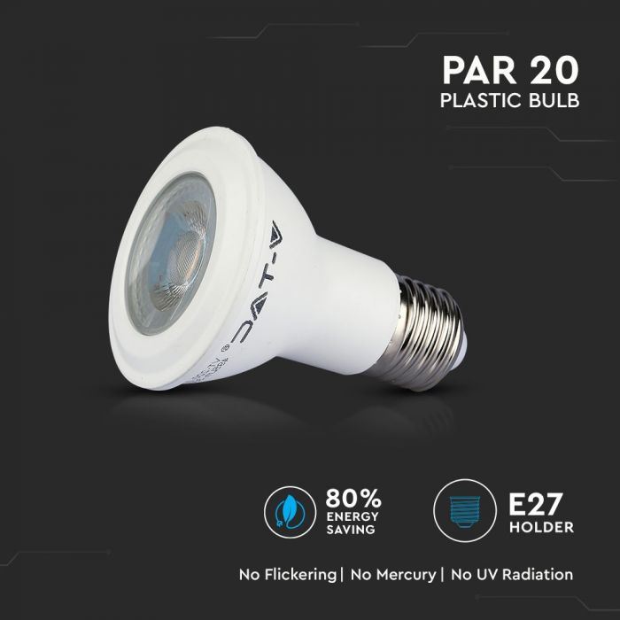 LED E27 PAR20 LAMP 7W CW 495lm 40° 63.5X83 SAMSUNG CHIP