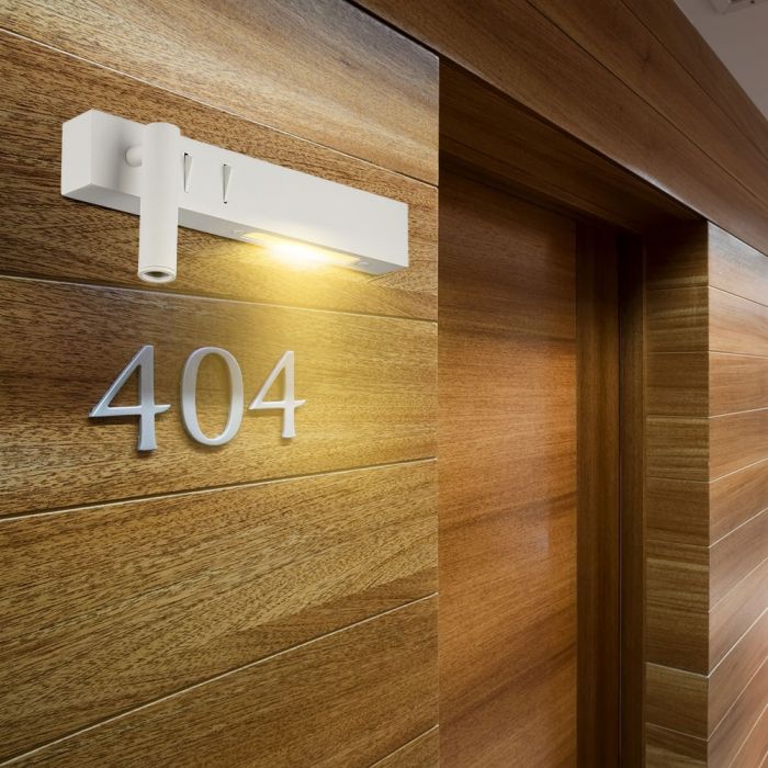LED WALL LAMP 3W+6W WW 680lm 120° 300X50X35 WHITE