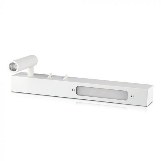LED WALL LAMP 3W+6W WW 680lm 120° 300X50X35 WHITE