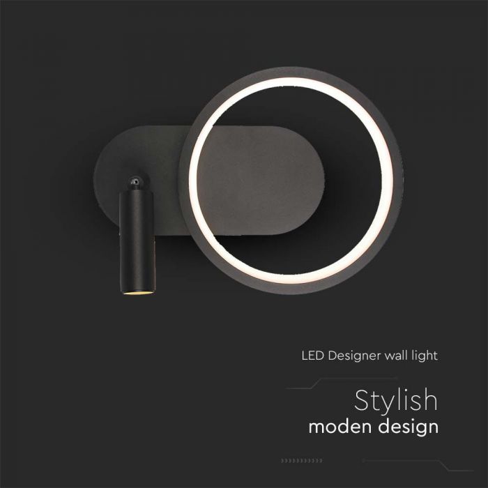 LED DESIGNER WALL LIGHT 14W DL 1500lm 250x180mm BLACK