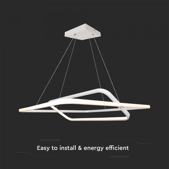 50W LED METAL HANGING LAMP 600x600xH1200MM 4000K WHITE BODY TRIAC DIMMABLE