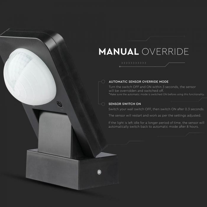 LED INFRARED MOTION SENSOR WALL 360° 20m IP20 Max. 1000W BLACK