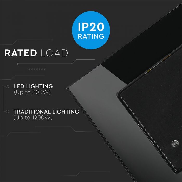 LED MICROWAVE SENSOR SWITCH  300W 180° 5-15M BLACK