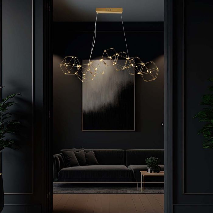 LED DECORATIVE HANGING LIGHT 35W WW 2700lm1020x1210mm GOLD