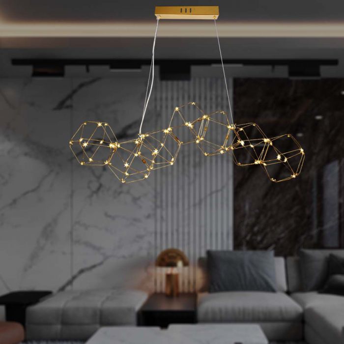 LED DECORATIVE HANGING LIGHT 35W WW 2700lm1020x1210mm GOLD