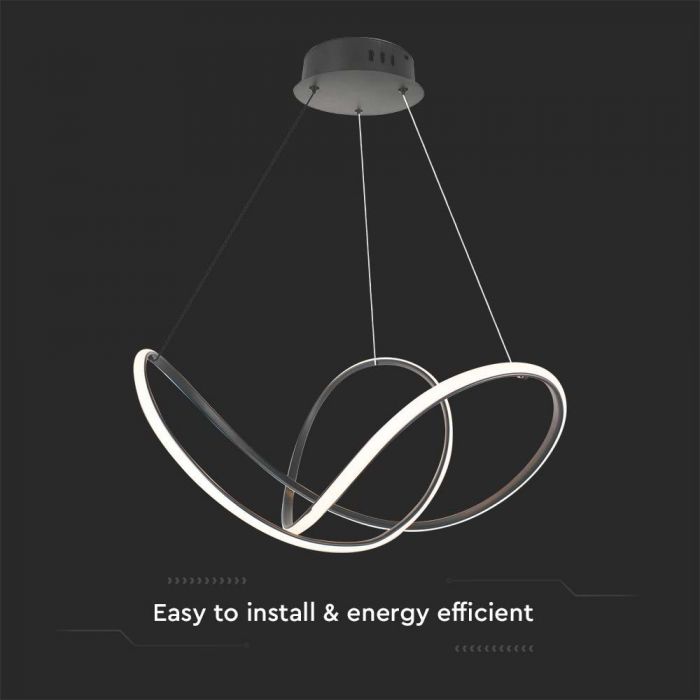 LED DECORATIVE HANGING LIGHT 50W WW 5220lm 700x1200mm BLACK