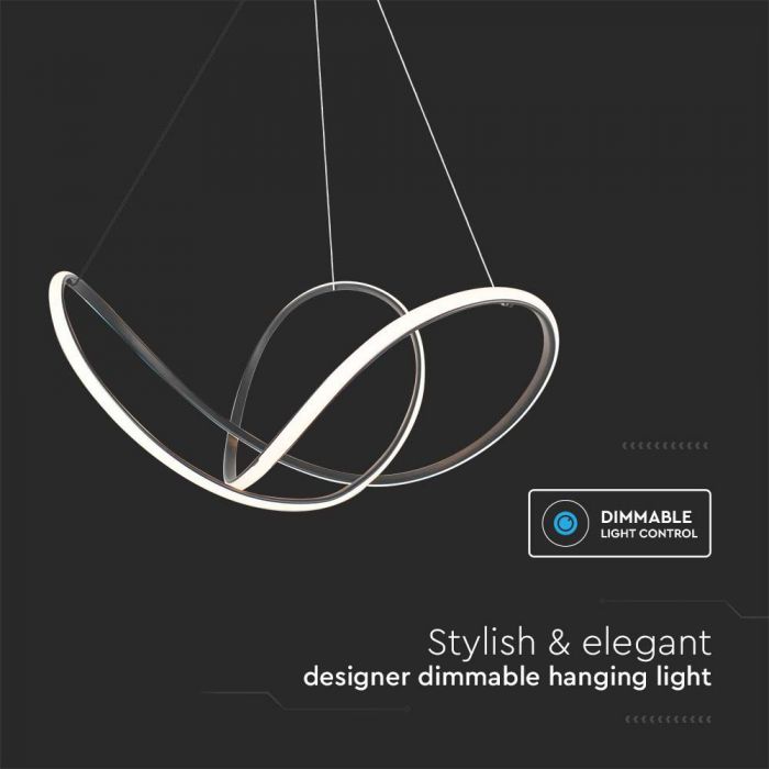 LED DECORATIVE HANGING LIGHT 50W WW 5220lm 700x1200mm BLACK
