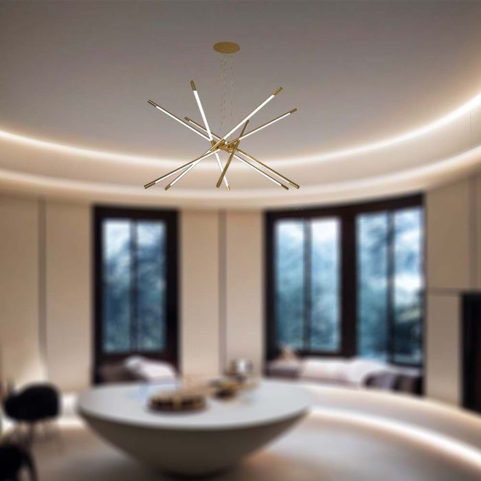 LED DECORATIVE HANGING LIGHT 42W WW 4480lm 970x840mm GOLD