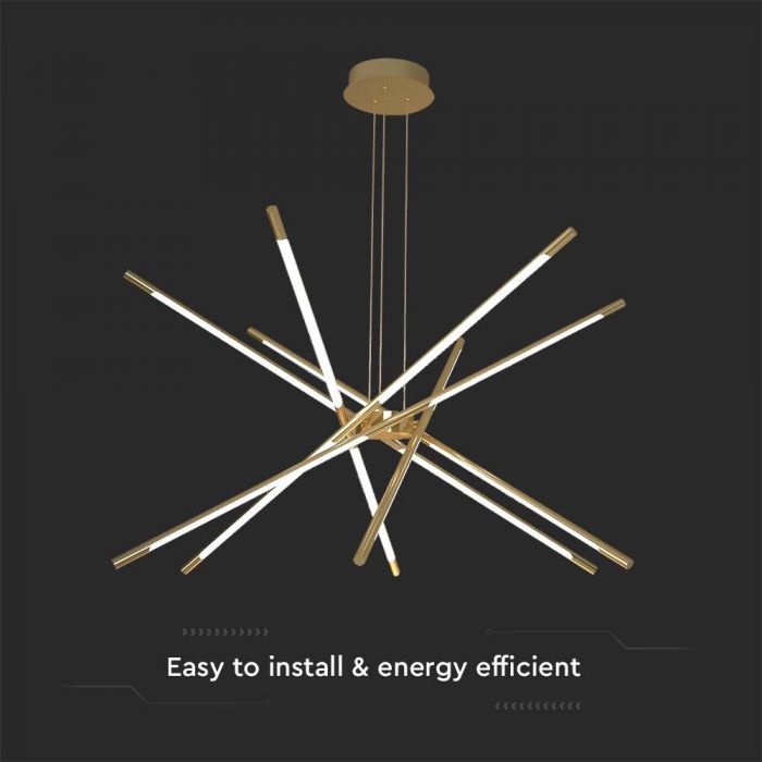 LED DECORATIVE HANGING LIGHT 42W WW 4480lm 970x840mm GOLD